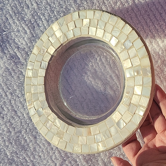 Yankee Candle Lrg Shell Mosiac Jar Plate!!!